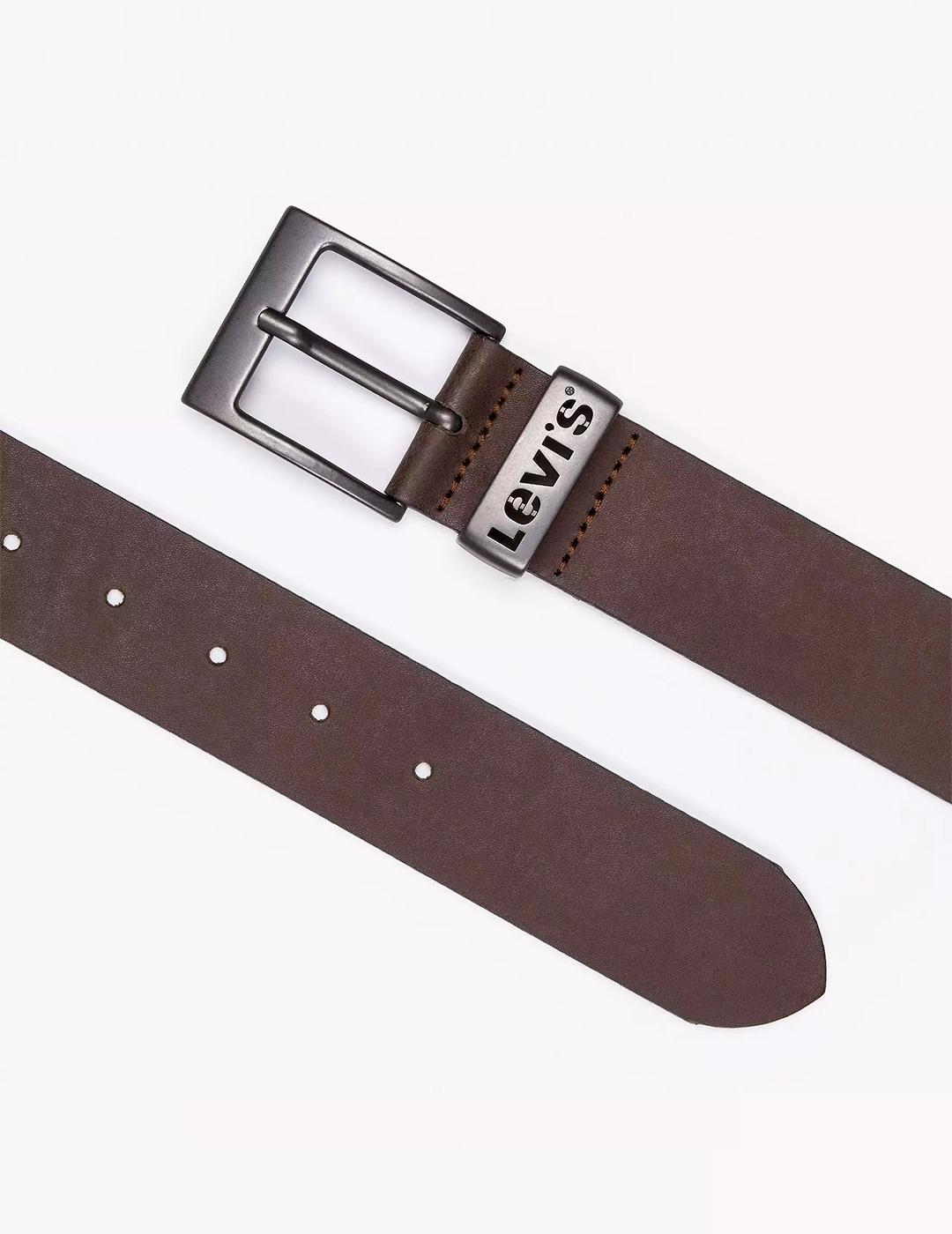 Cinturón Levi´s® ASHLAND de piel marrón oscuro