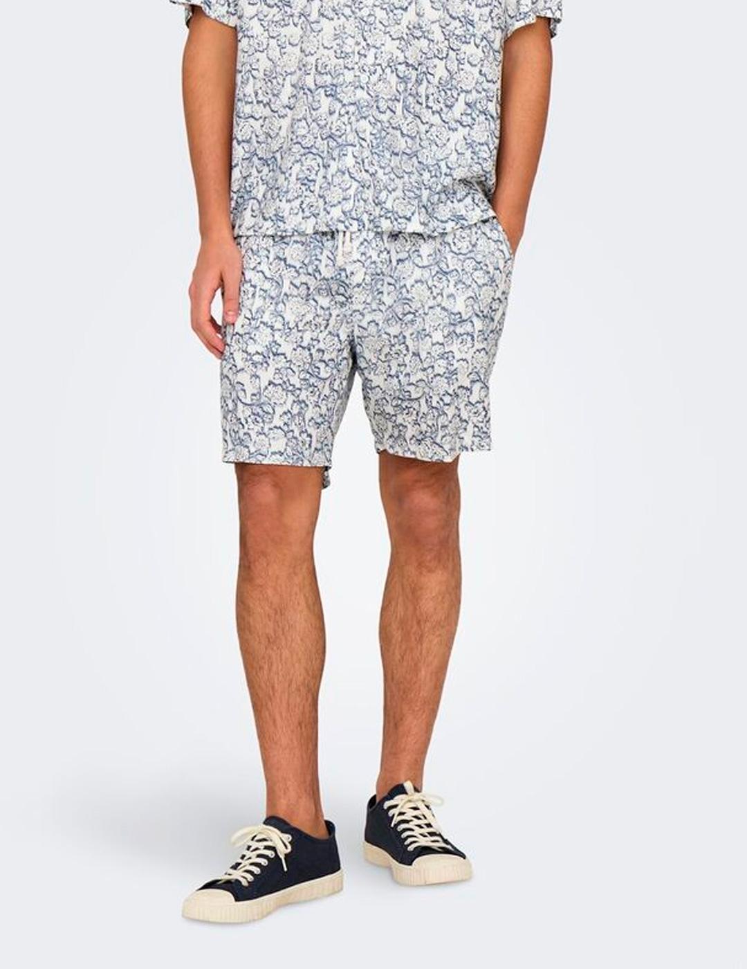 Bermuda Only & Sons DASH estampado blanco para hombre