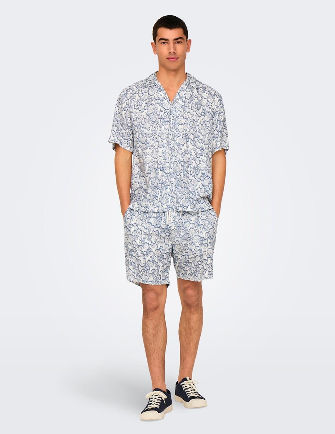 Bermuda Only & Sons DASH estampado blanco para hombre