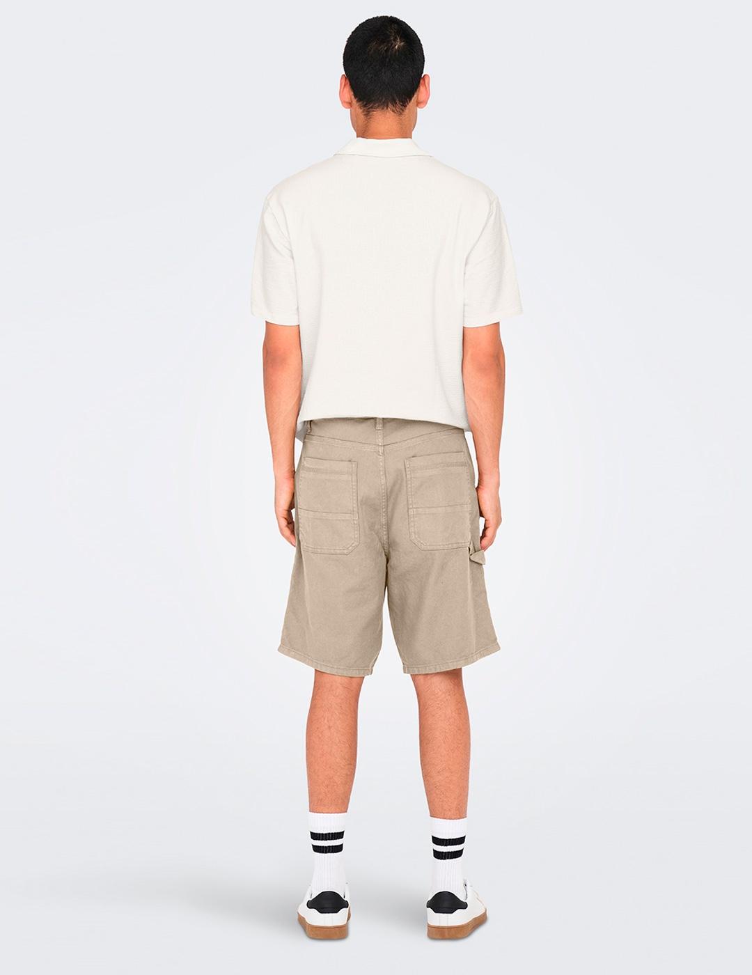 Bermuda Only & Sons EDGE CARPENTER beige topo para hombre