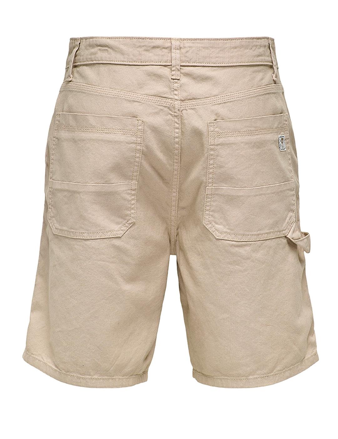 Bermuda Only & Sons EDGE CARPENTER beige topo para hombre