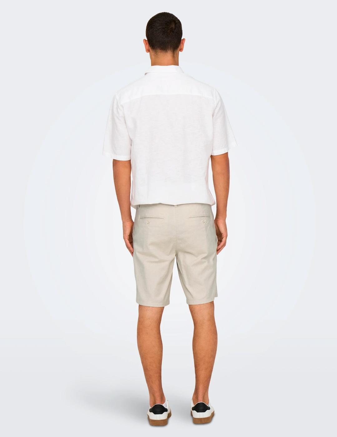 Bermuda Only & Sons MARK lino beige claro para hombre