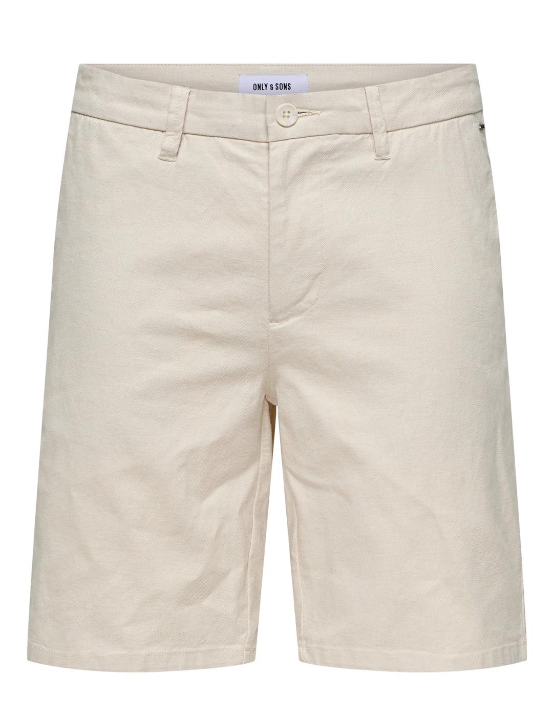 Bermuda Only & Sons MARK lino beige claro para hombre