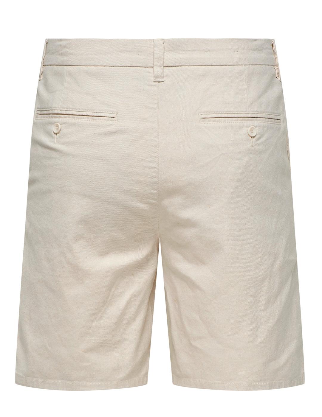 Bermuda Only & Sons MARK lino beige claro para hombre