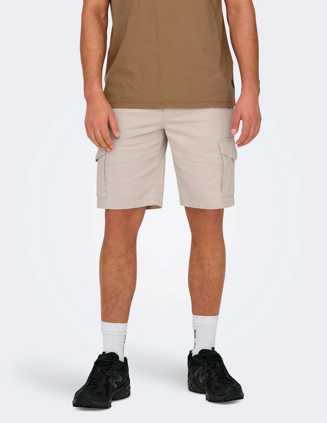 Bermuda Only & Sons DEAN MIKE cargo beige para hombre
