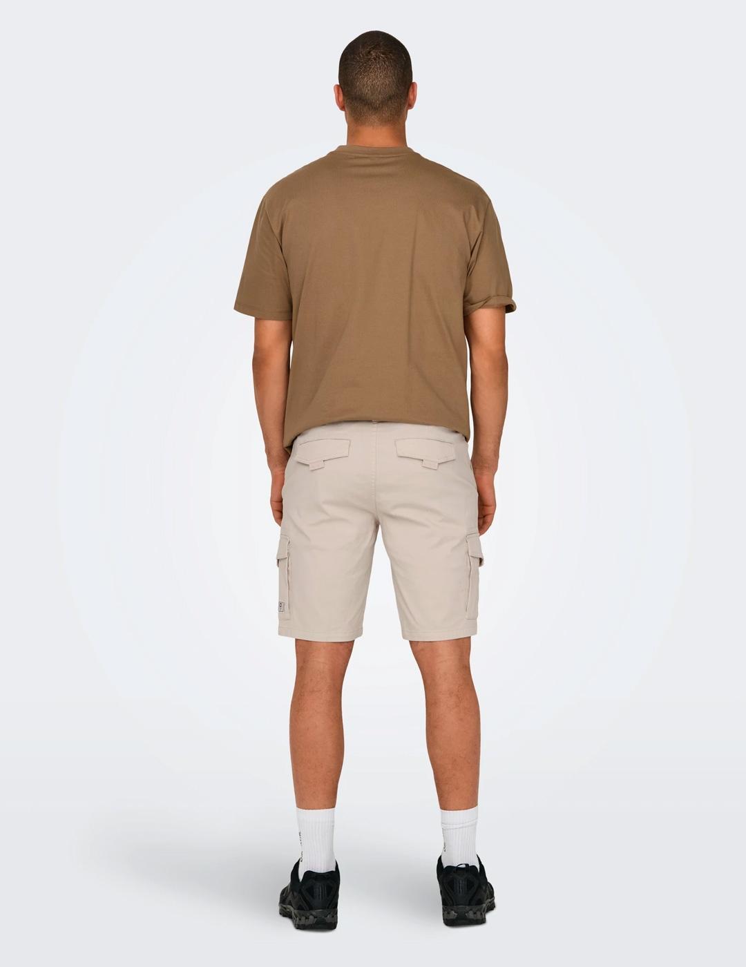 Bermuda Only & Sons DEAN MIKE cargo beige para hombre