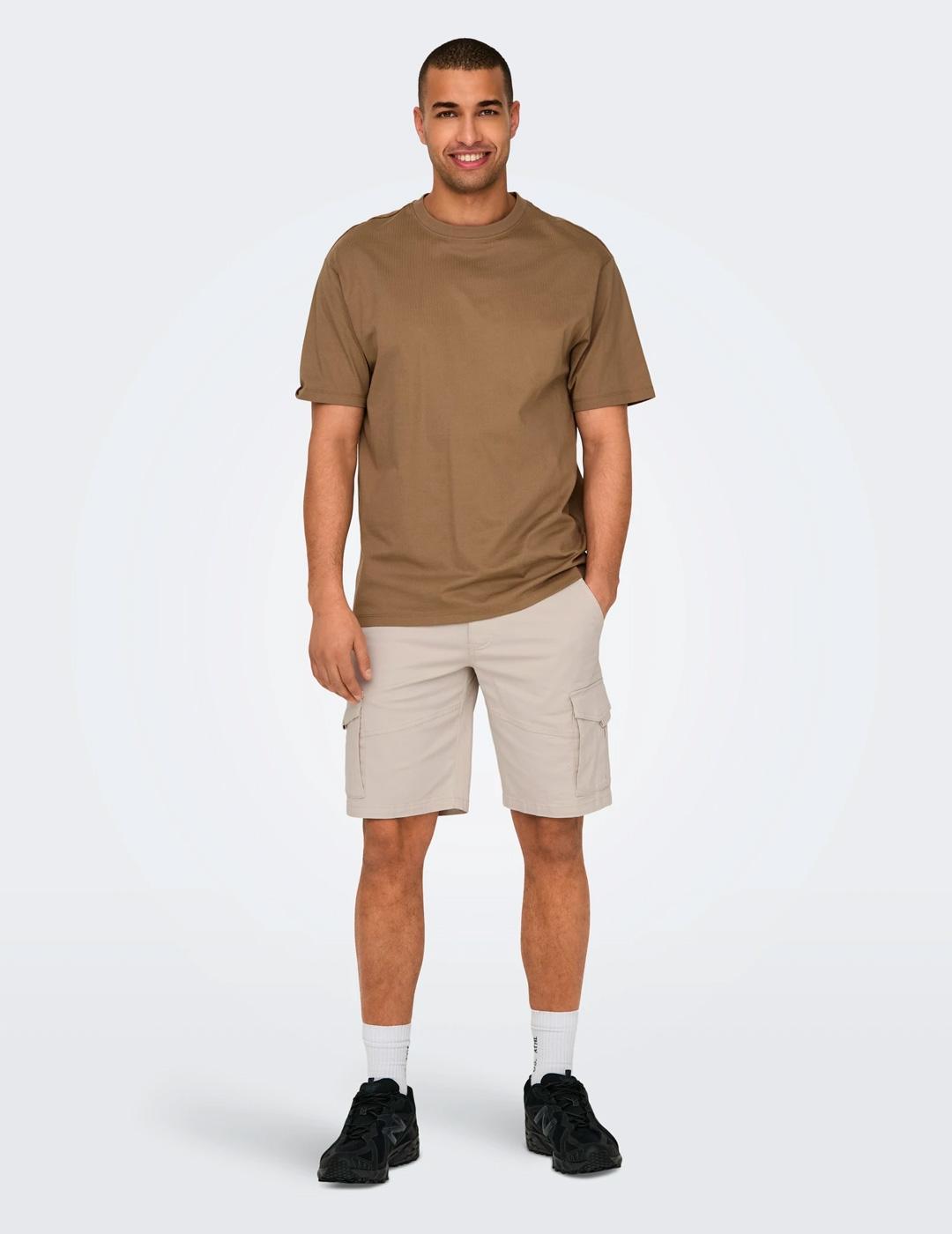 Bermuda Only & Sons DEAN MIKE cargo beige para hombre