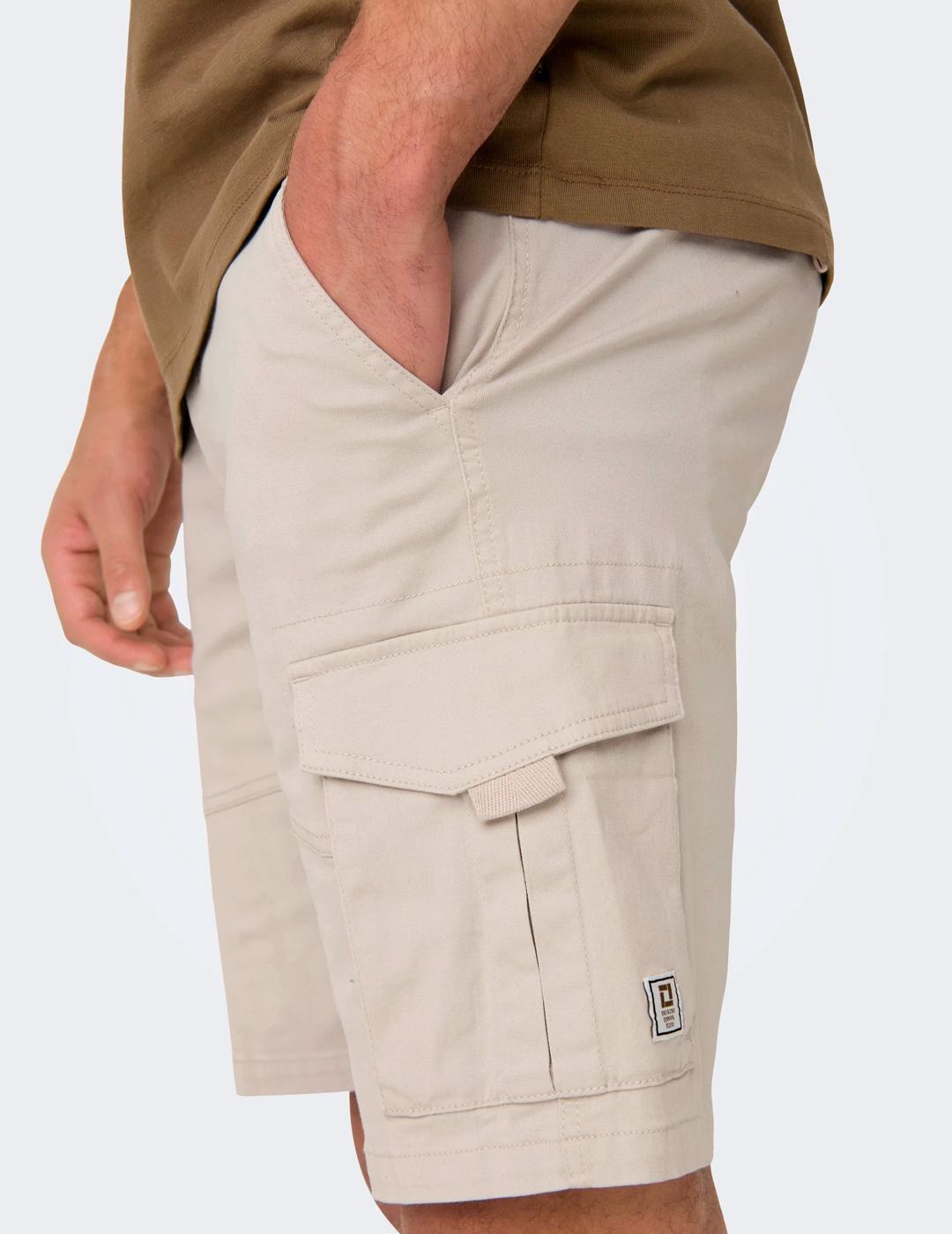 Bermuda Only & Sons DEAN MIKE cargo beige para hombre
