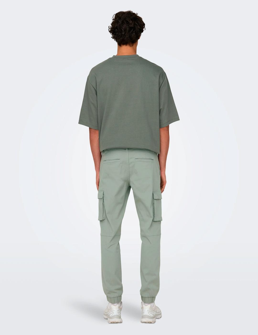 Pantalón Only & Sons CARTER cargo gris verdoso para hombre