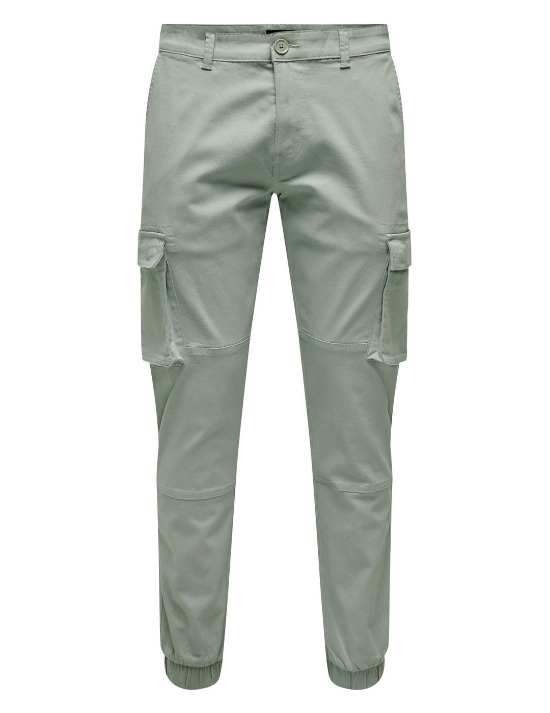 Pantalón Only & Sons CARTER cargo gris verdoso para hombre