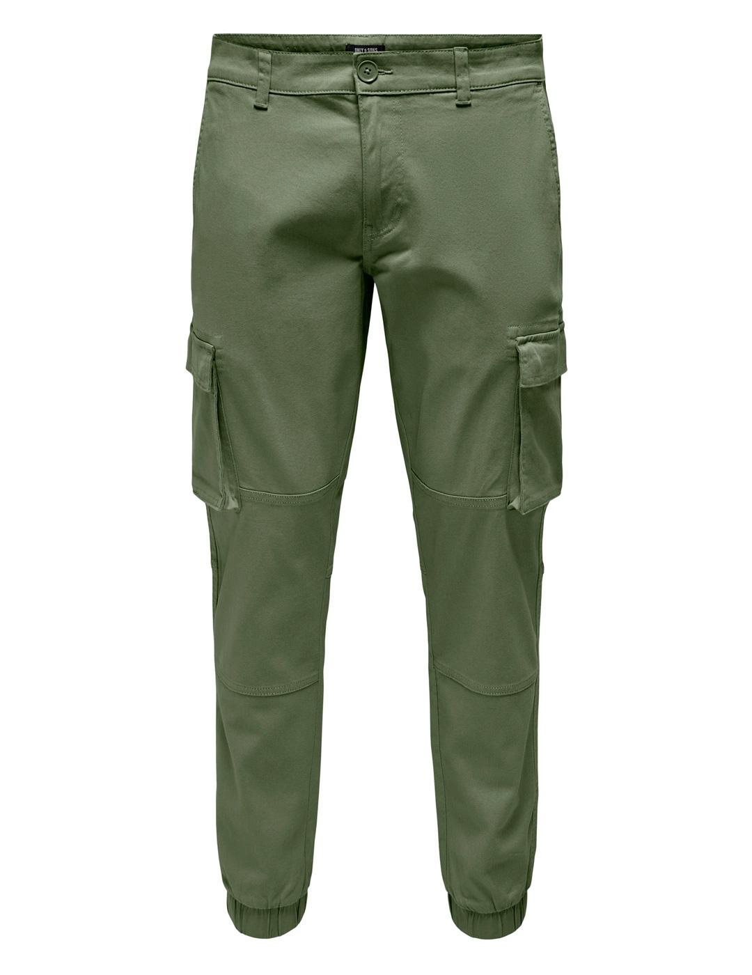 Jogger Only & Sons CAM STAGE cargo gris verdoso para hombre 