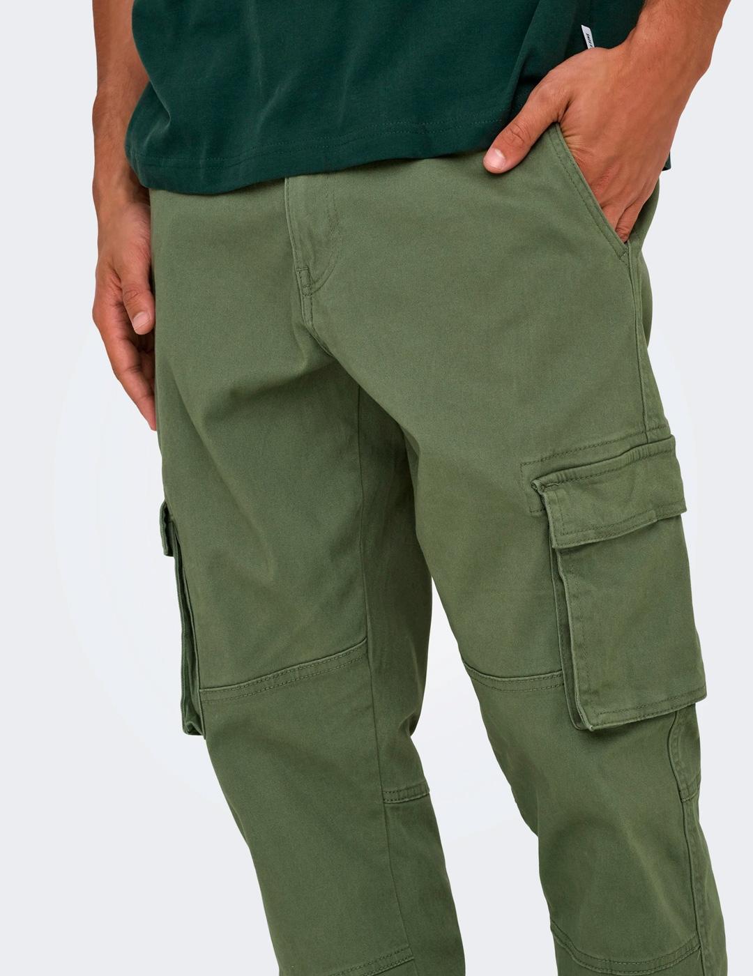 Jogger Only & Sons CAM STAGE cargo gris verdoso para hombre 