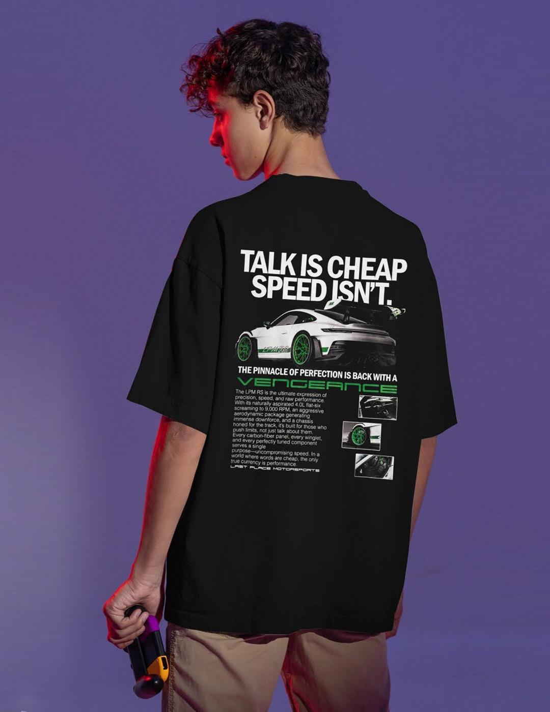 Camiseta A.M.E.N VENGEANCE oversize negro para hombre