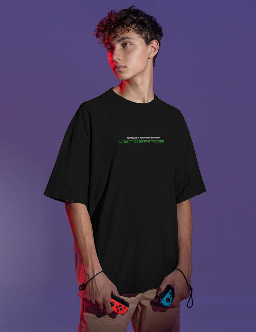 Camiseta A.M.E.N VENGEANCE oversize negro para hombre