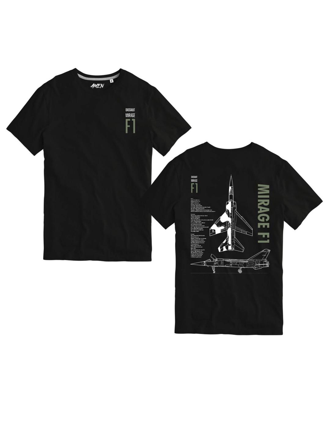 Camiseta A.M.E.N MIRAGE F1 negra para hombre