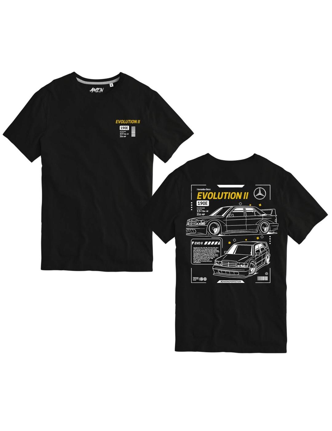 Camiseta A.M.E.N EVOLUTION negra para hombre