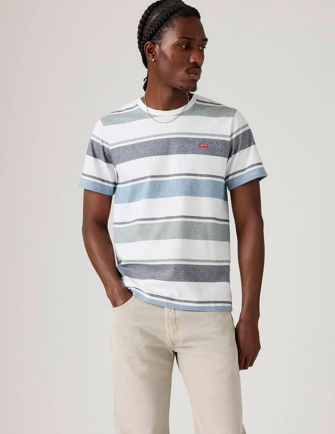 Camiseta Levi´s® ORIGINAL rayas azul y blanco hombre
