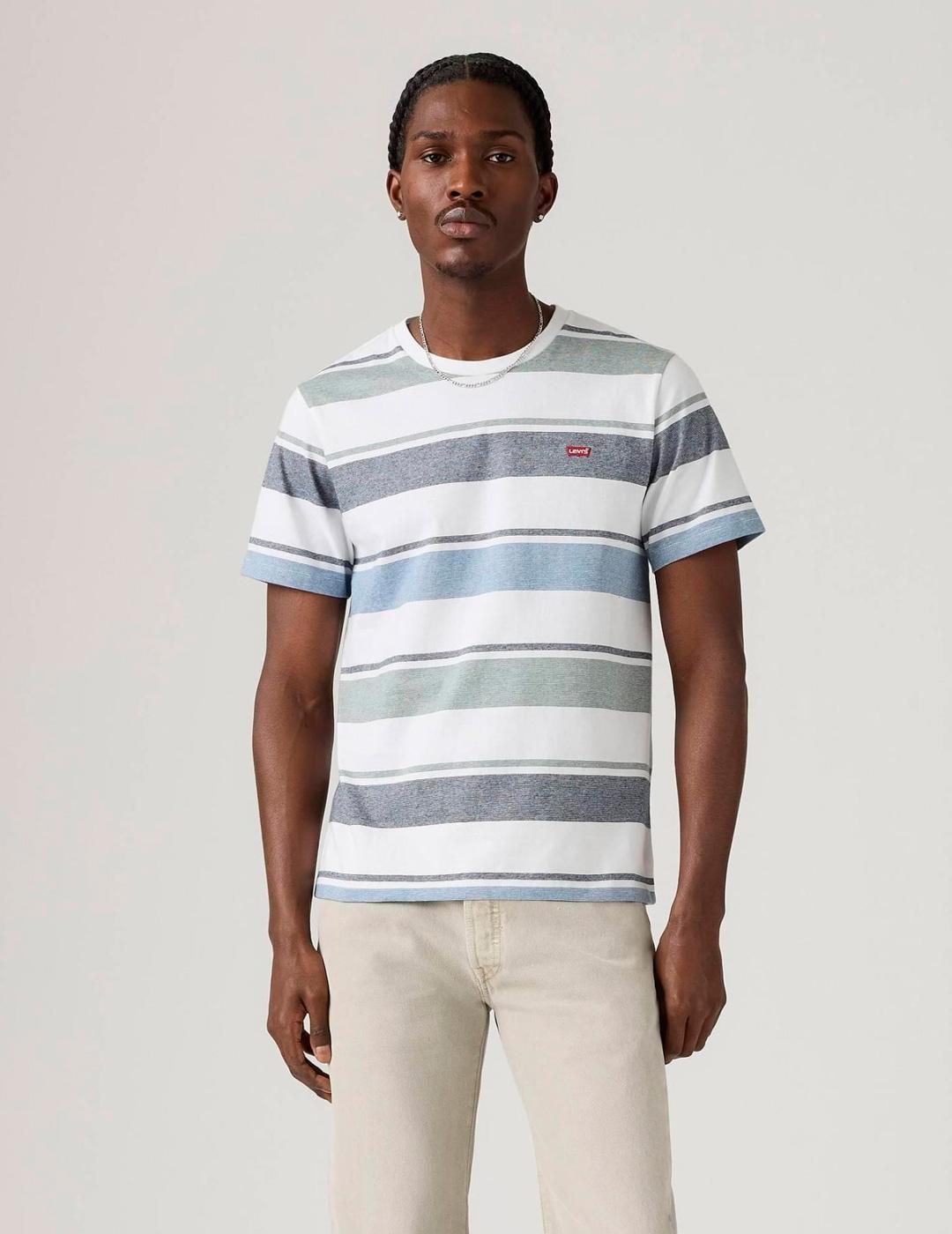 Camiseta Levi´s® ORIGINAL rayas azul y blanco hombre
