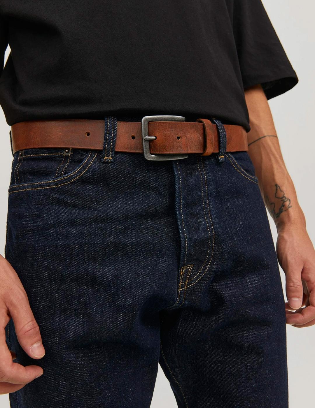 Cinturón Jack & Jones VICTOR marrón para hombre