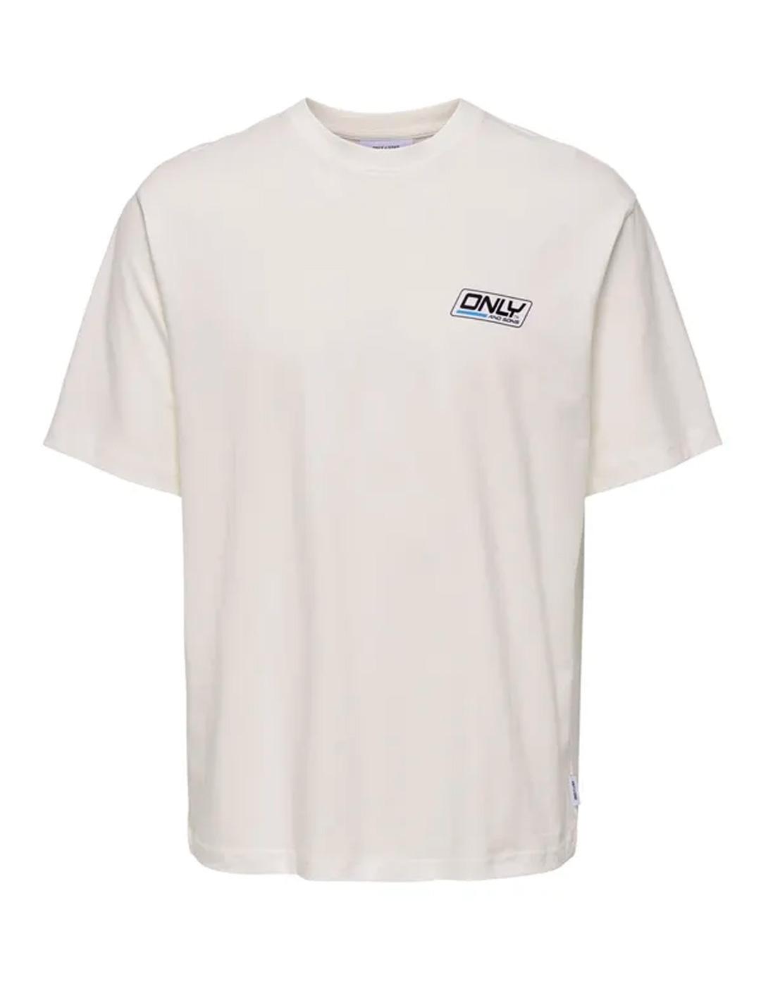 Camiseta Only & Sons SPRINT blanca gráfica para hombre