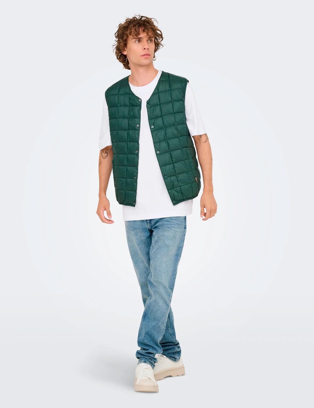 Camiseta Only & Sons NATHAN blanca gráfica para hombre