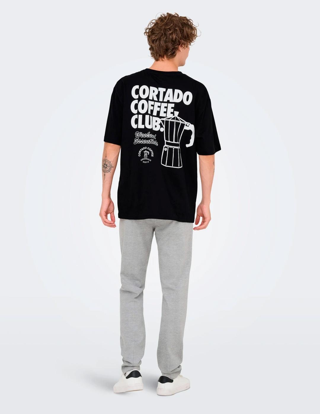 Camiseta Only & Sons NATHAN RELAX negra para hombre