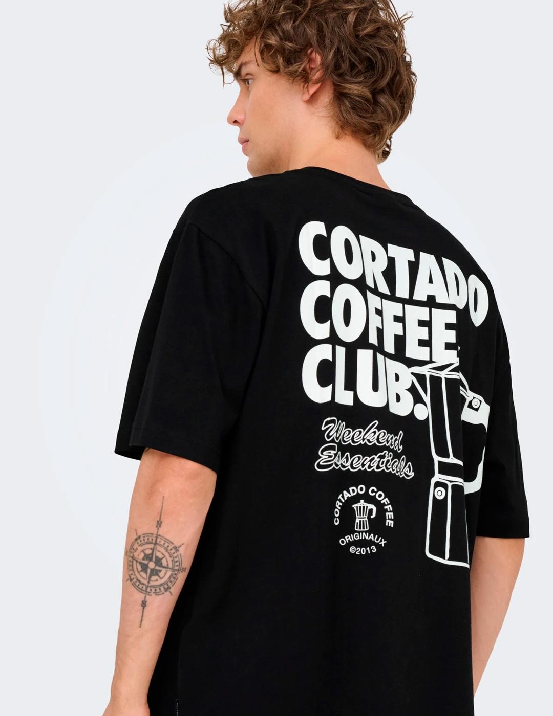 Camiseta Only & Sons NATHAN RELAX negra para hombre