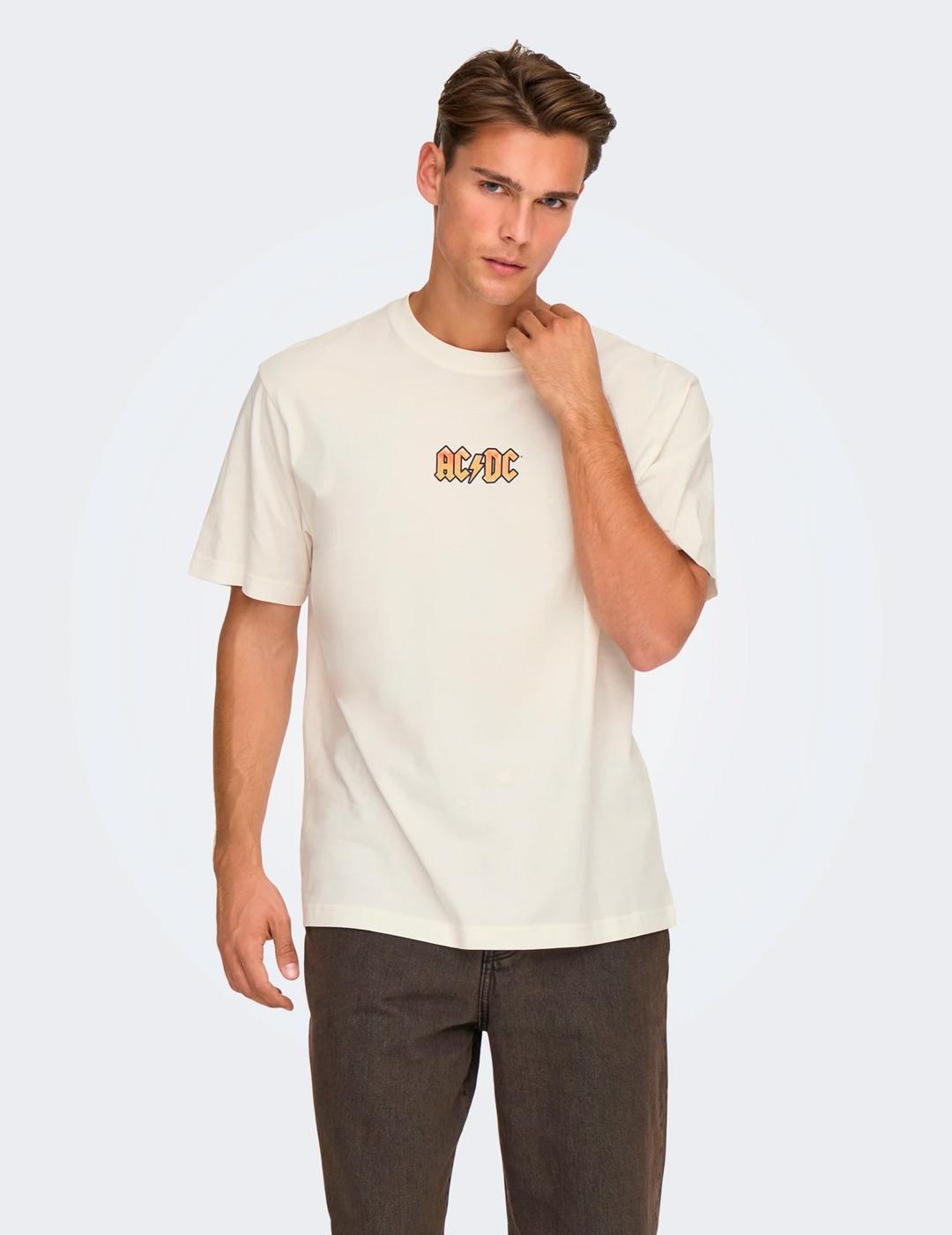 Camiseta Only & Sons ACDC crudo