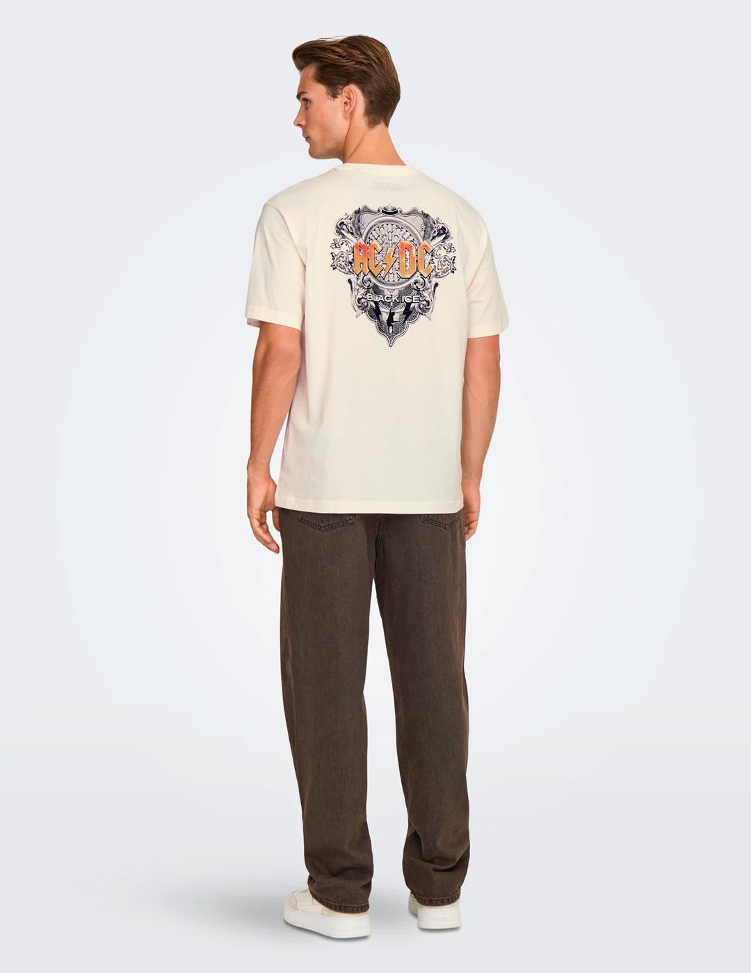 Camiseta Only & Sons ACDC crudo