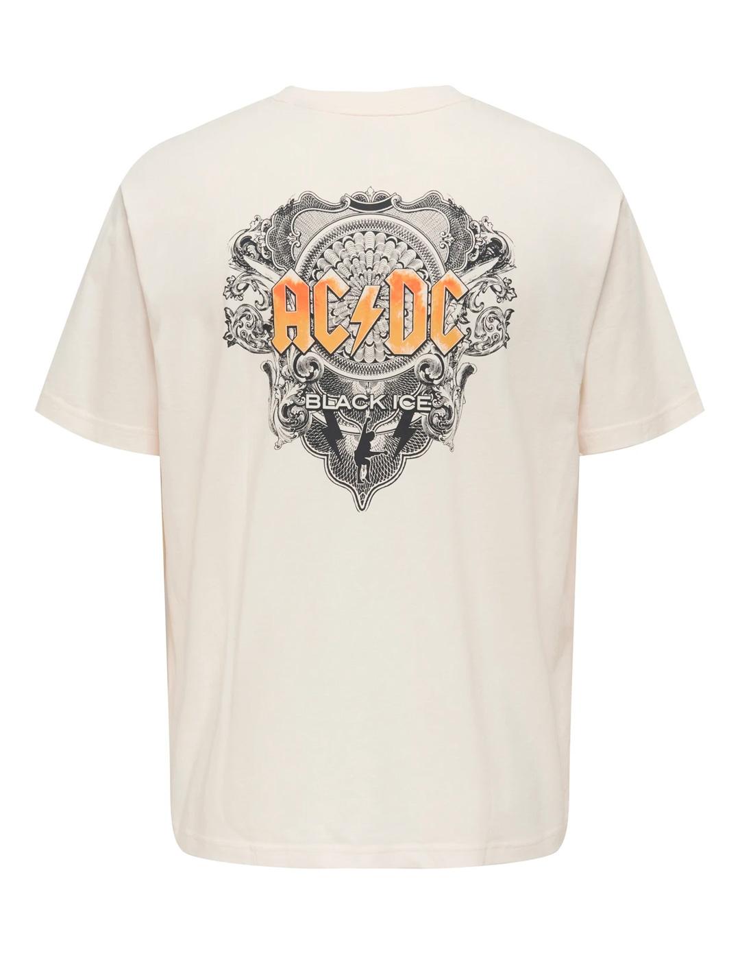 Camiseta Only & Sons ACDC crudo