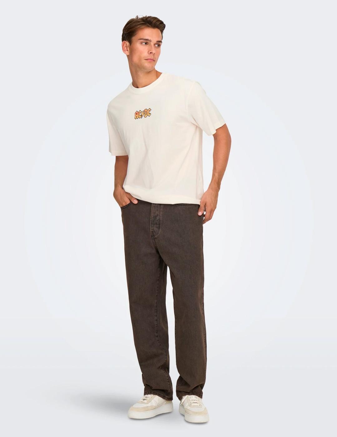 Camiseta Only & Sons ACDC crudo