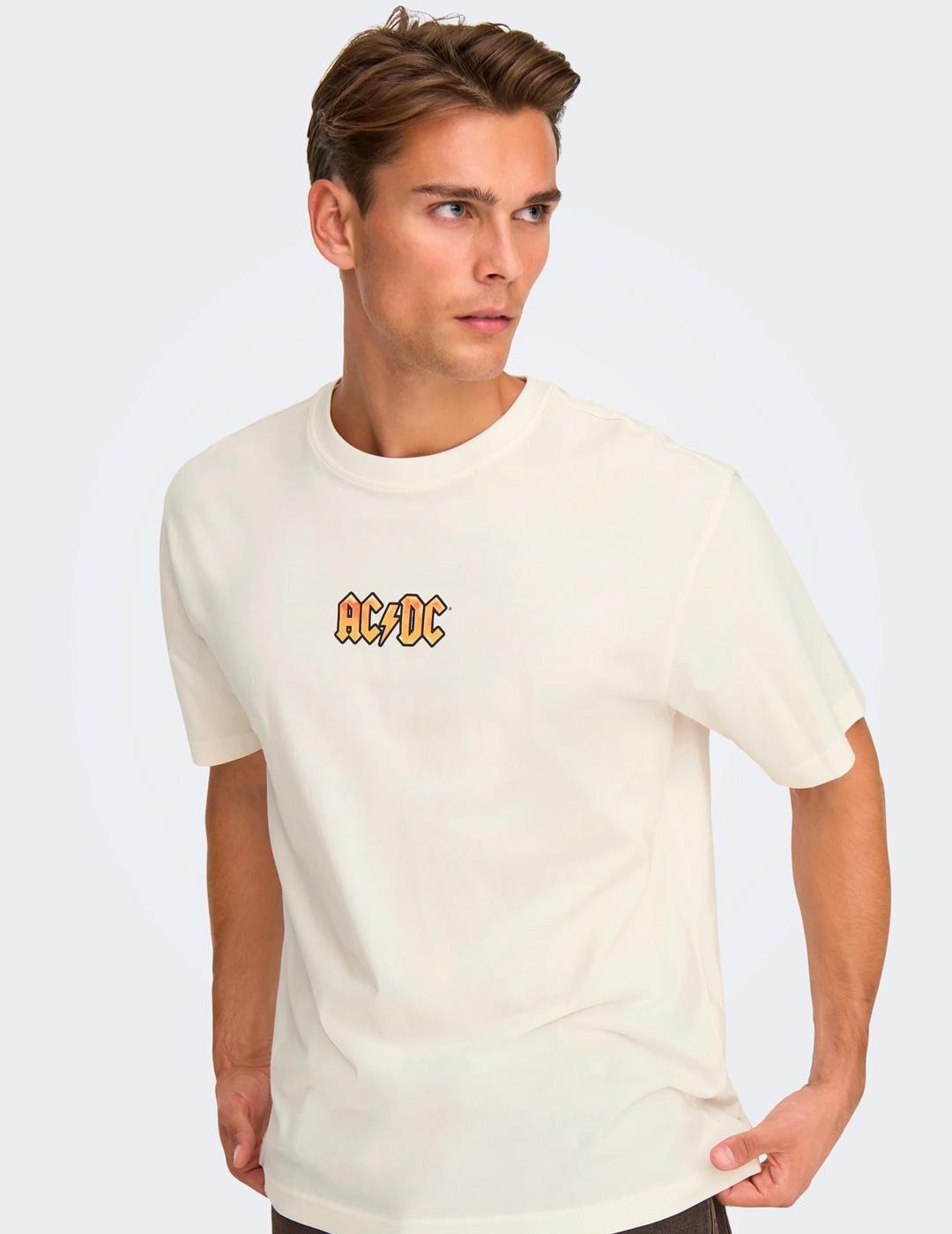 Camiseta Only & Sons ACDC crudo
