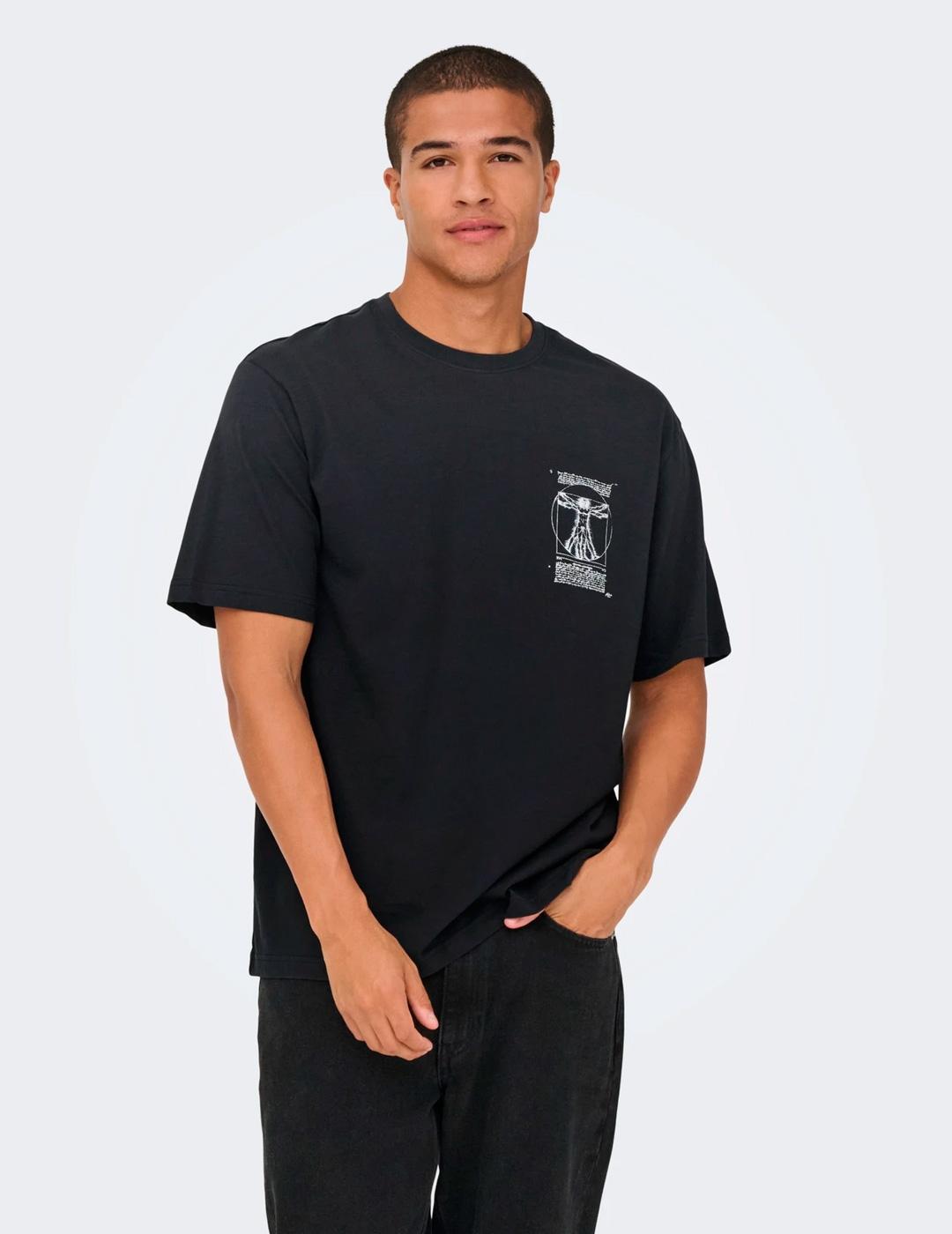 Camiseta Only & Sons MONALISA negro para hombre