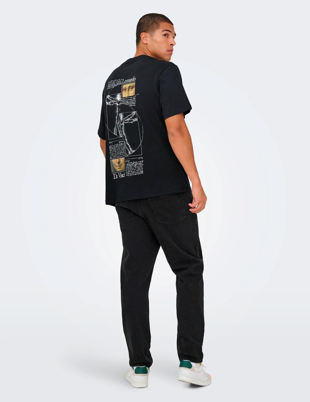 Camiseta Only & Sons MONALISA negro para hombre