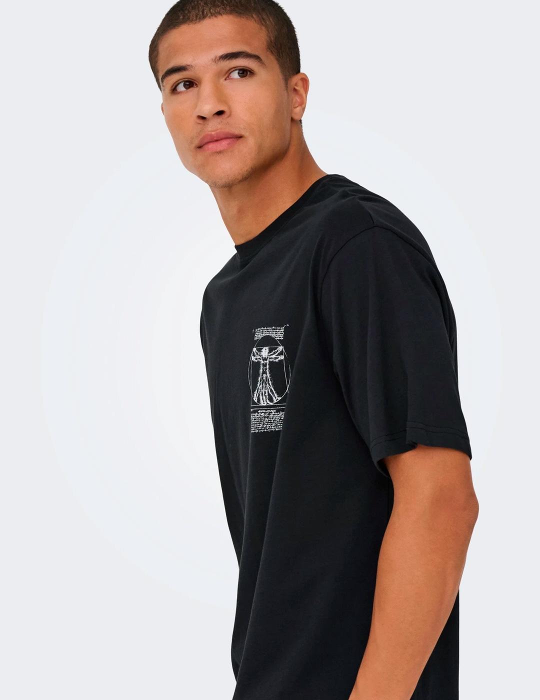 Camiseta Only & Sons MONALISA negro para hombre