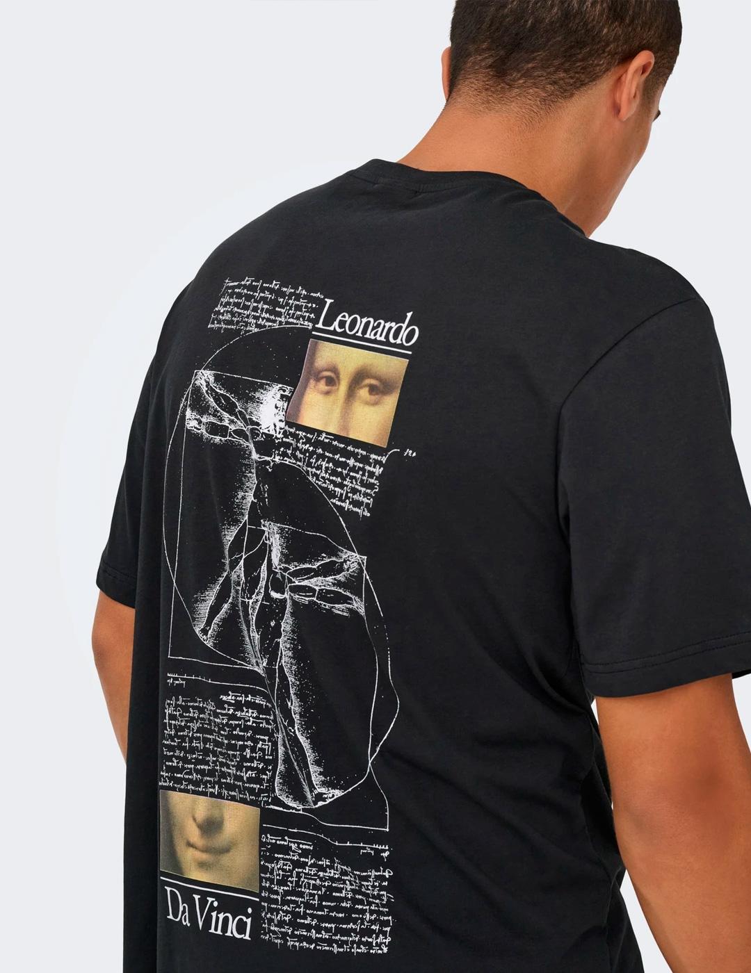 Camiseta Only & Sons MONALISA negro para hombre