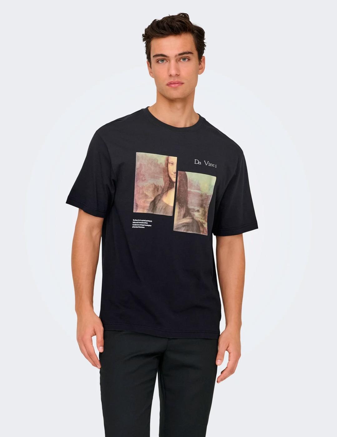 Camiseta Only & Sons MONALISA negro para hombre
