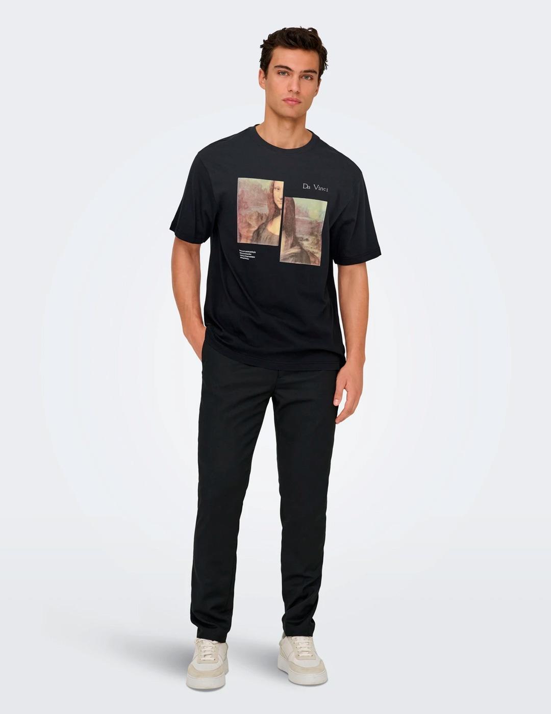Camiseta Only & Sons MONALISA negro para hombre