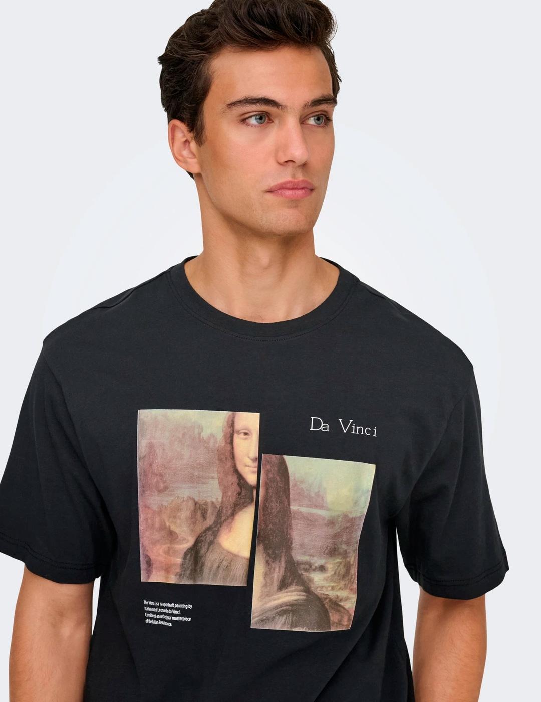 Camiseta Only & Sons MONALISA negro para hombre