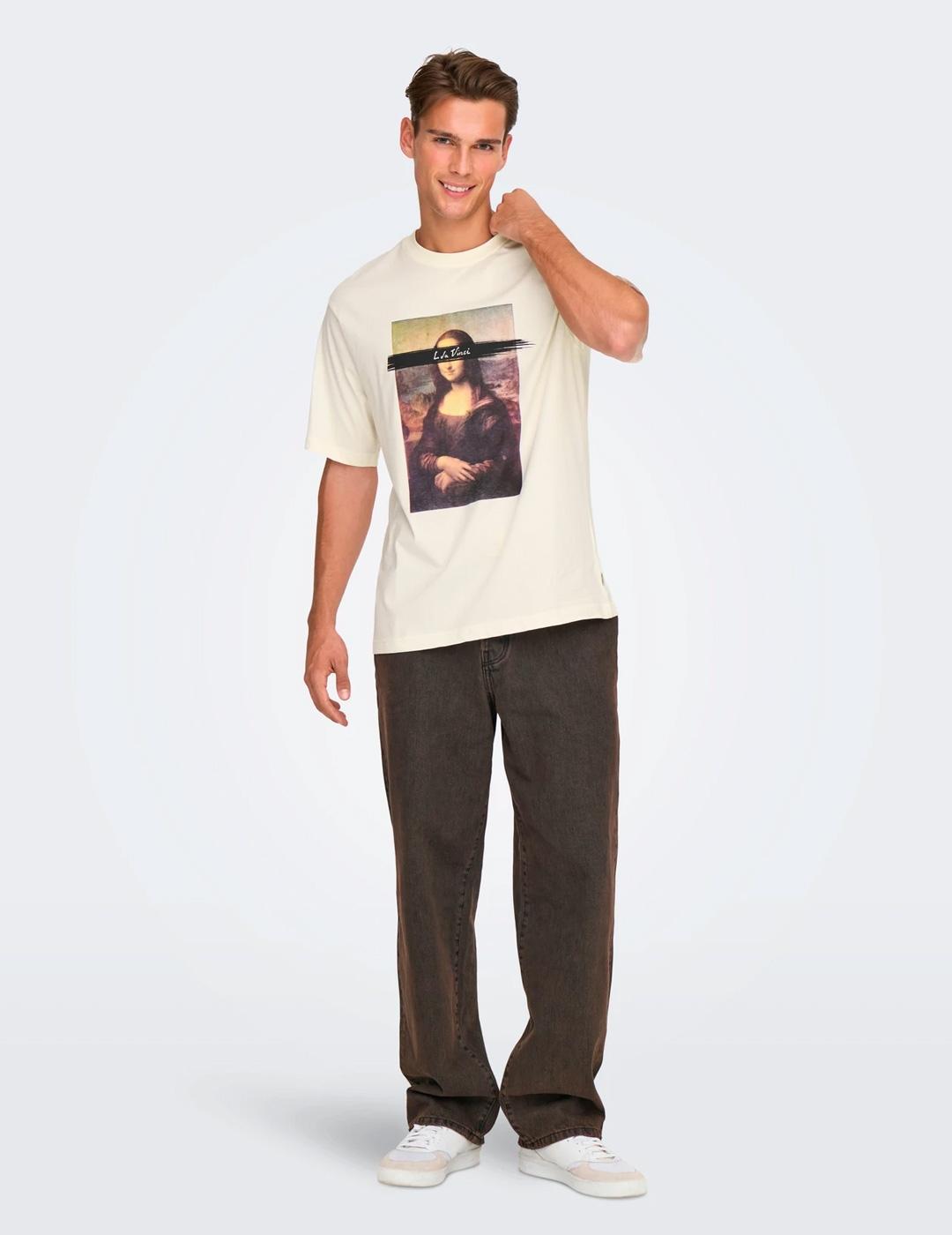 Camiseta Only & Sons MONALISA blanco para hombre