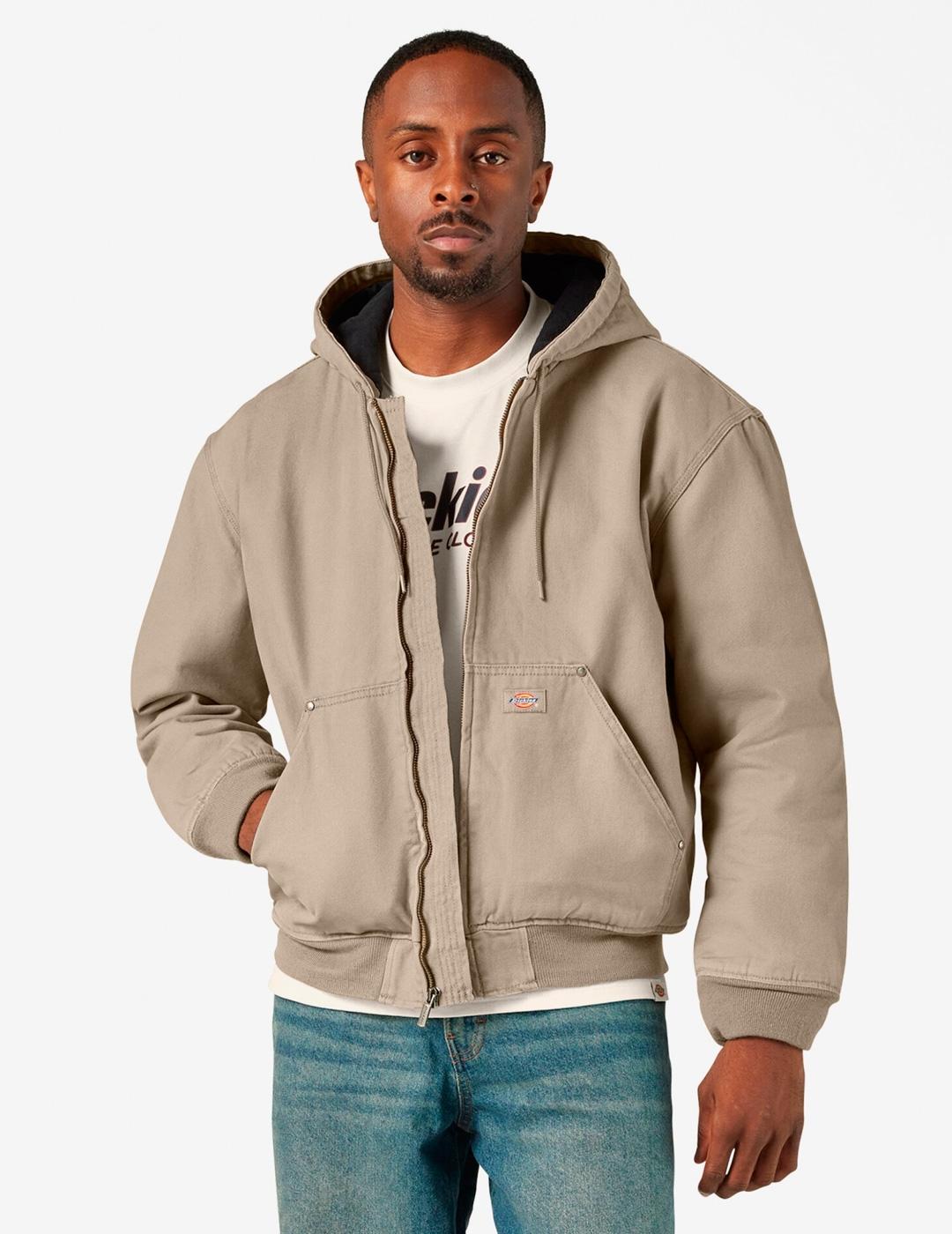 Chaqueta Dickies HILHAM beige con capucha para hombre