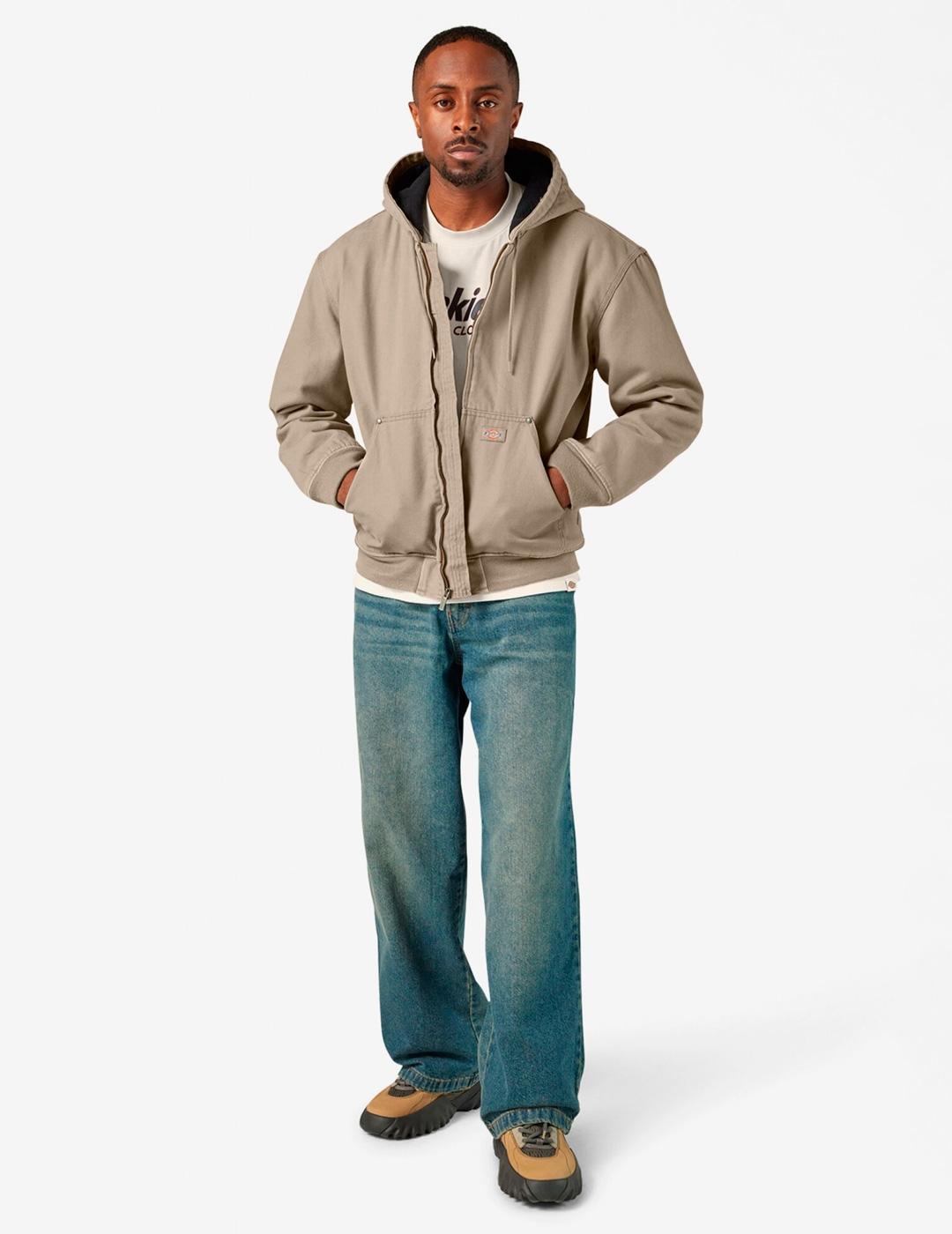 Chaqueta Dickies HILHAM beige con capucha para hombre