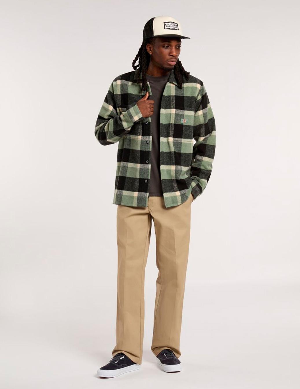 Camisa Dickies sobrecamisa COALING verde para hombre