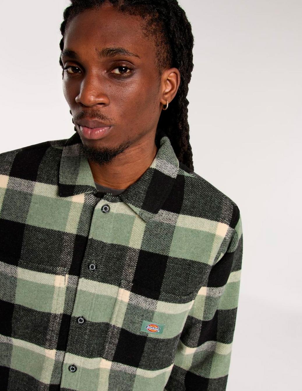 Camisa Dickies sobrecamisa COALING verde para hombre