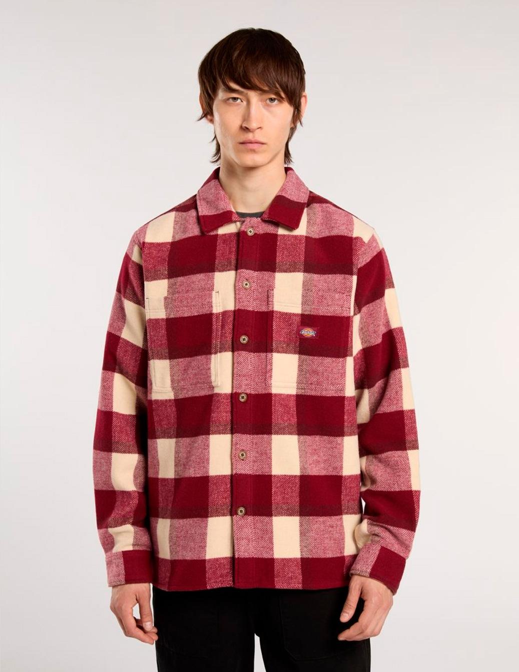 Camisa Dickies sobrecamisa COALING granate para hombre