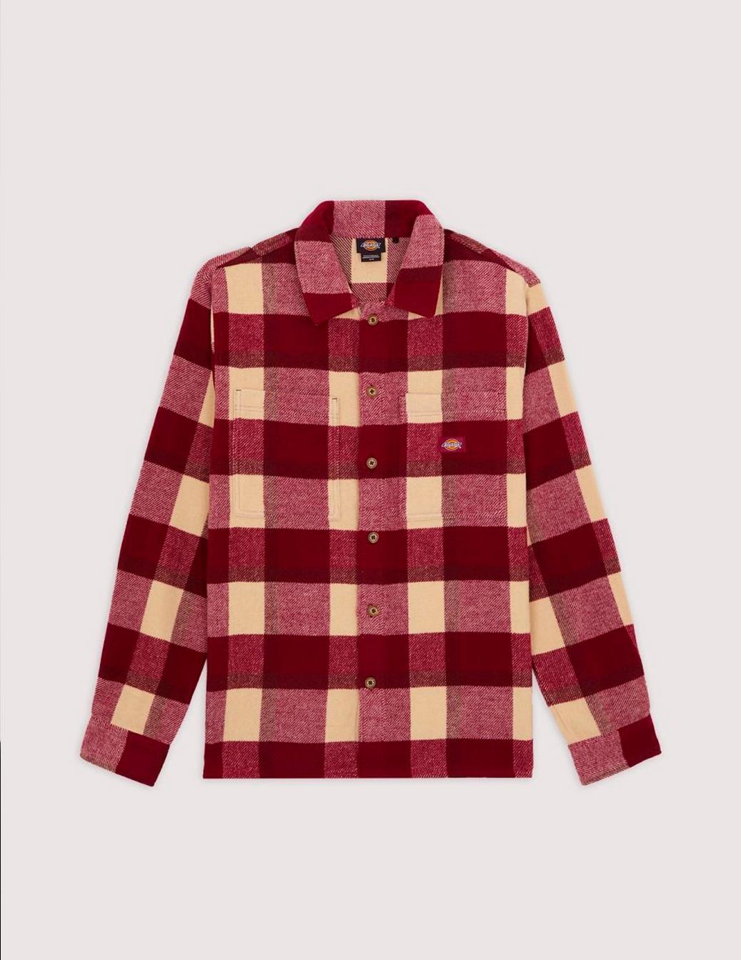 Camisa Dickies sobrecamisa COALING granate para hombre