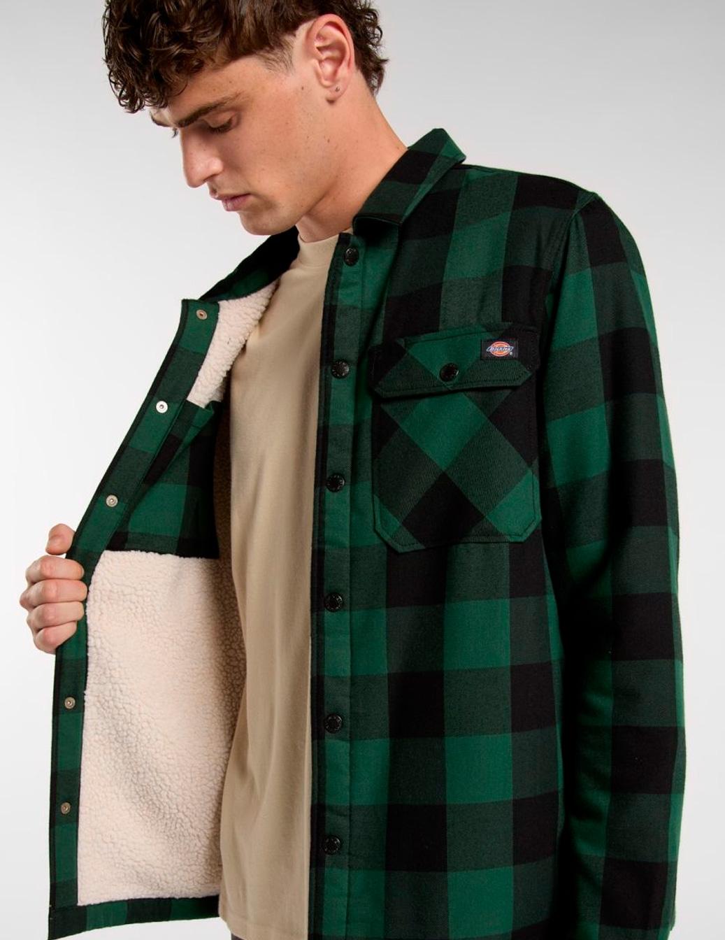 Camisa Dickies SACRAMENTO con forro verde para hombre