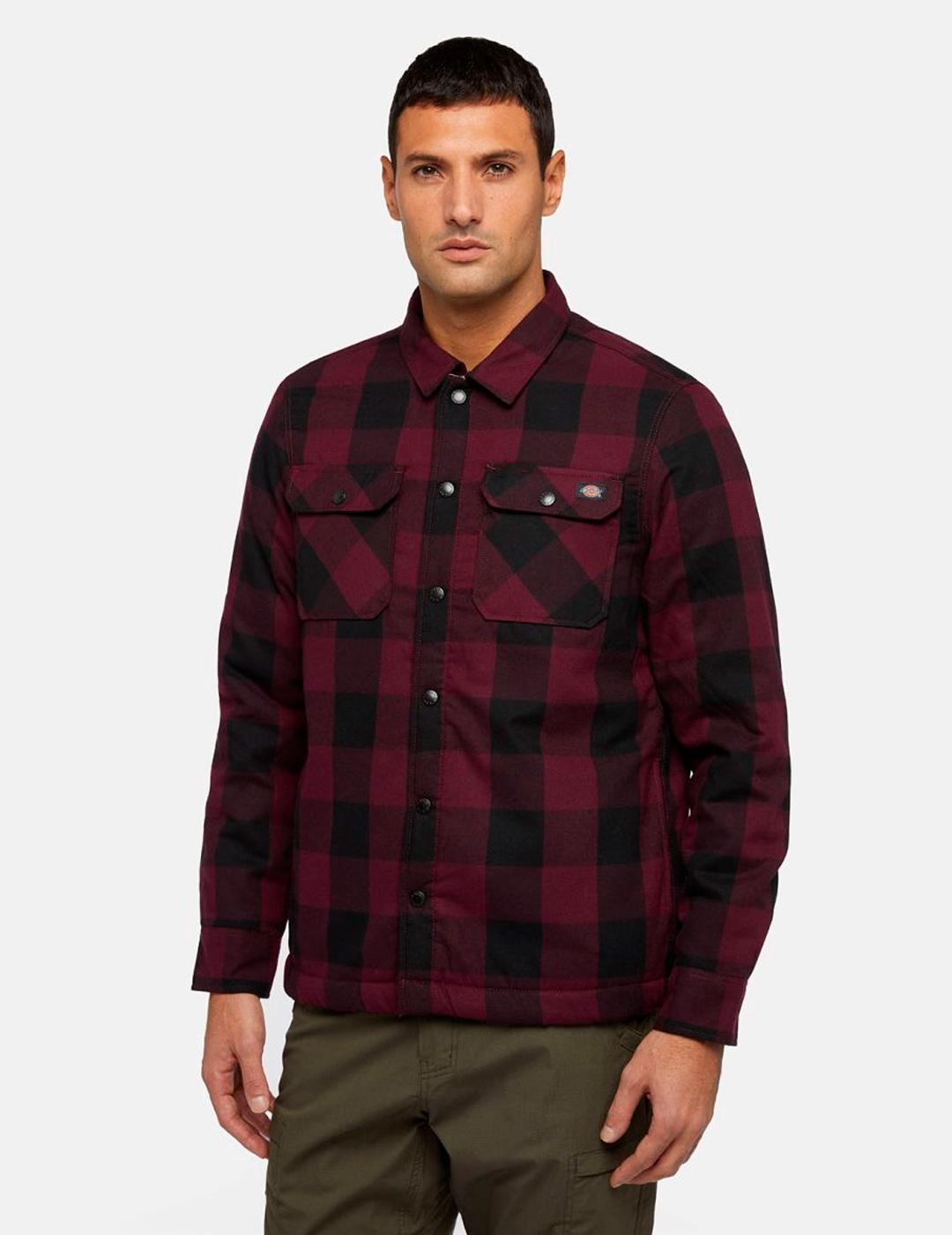 Camisa Dickies SACRAMENTO con forro granate para hombre