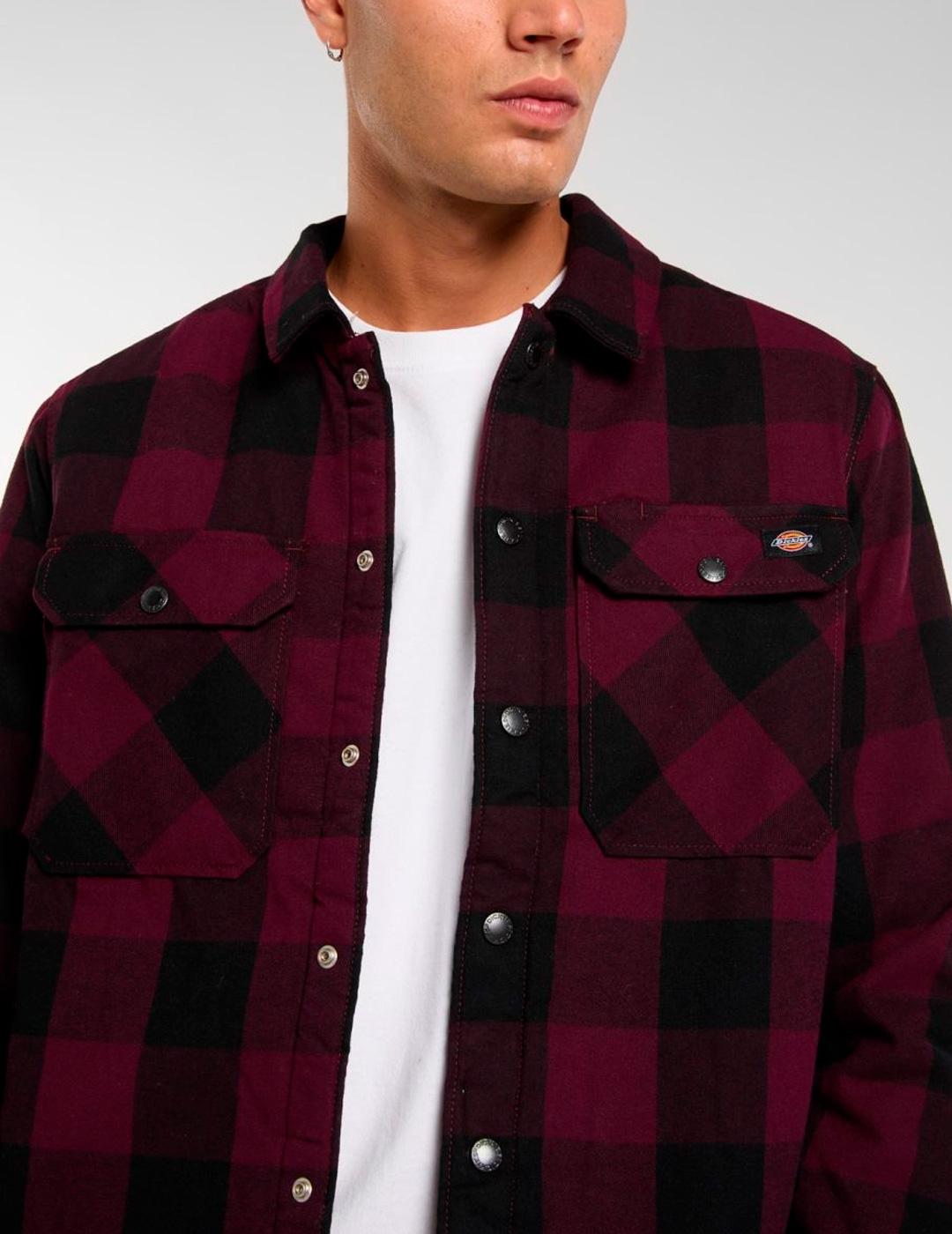 Camisa Dickies SACRAMENTO con forro granate para hombre