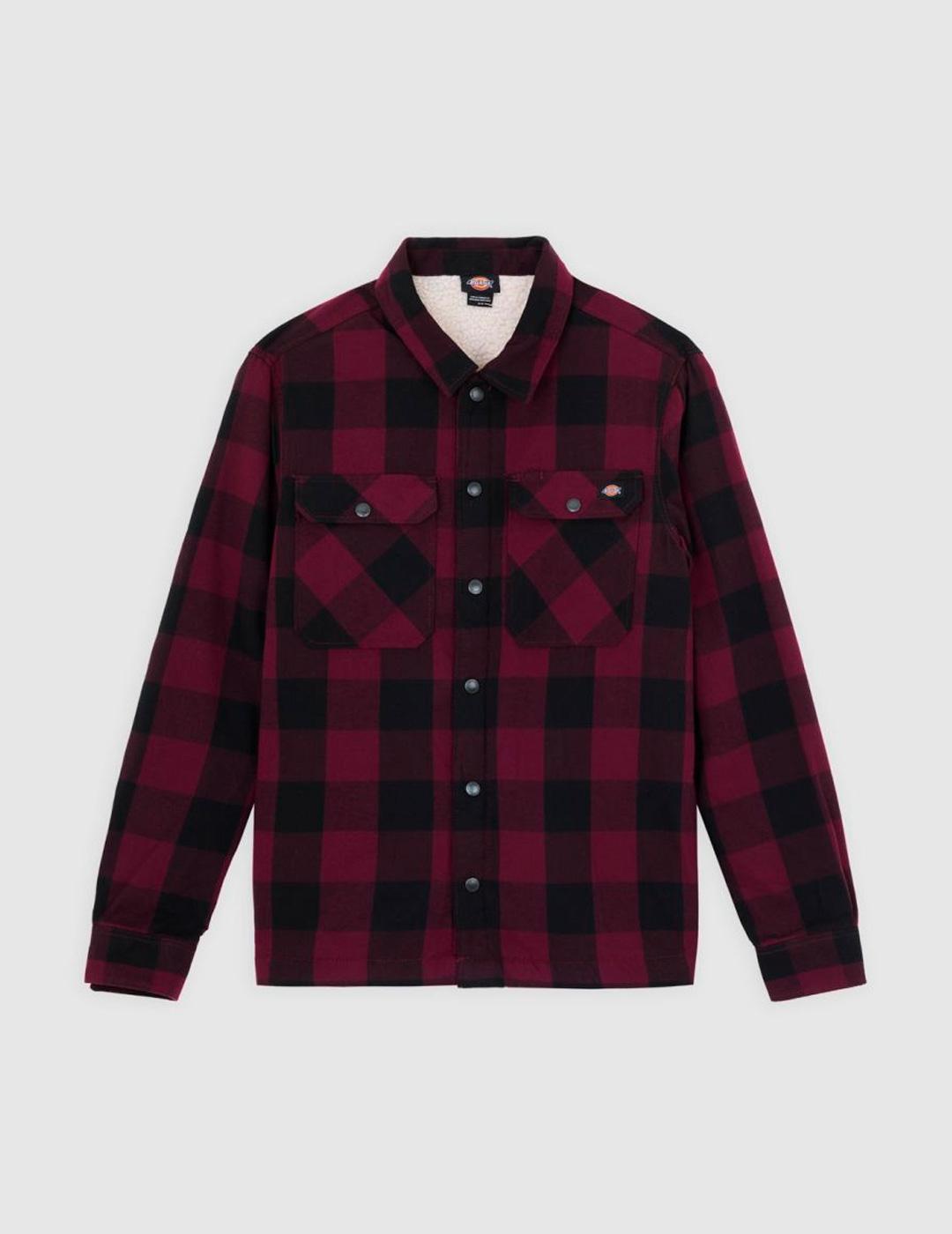 Camisa Dickies SACRAMENTO con forro granate para hombre